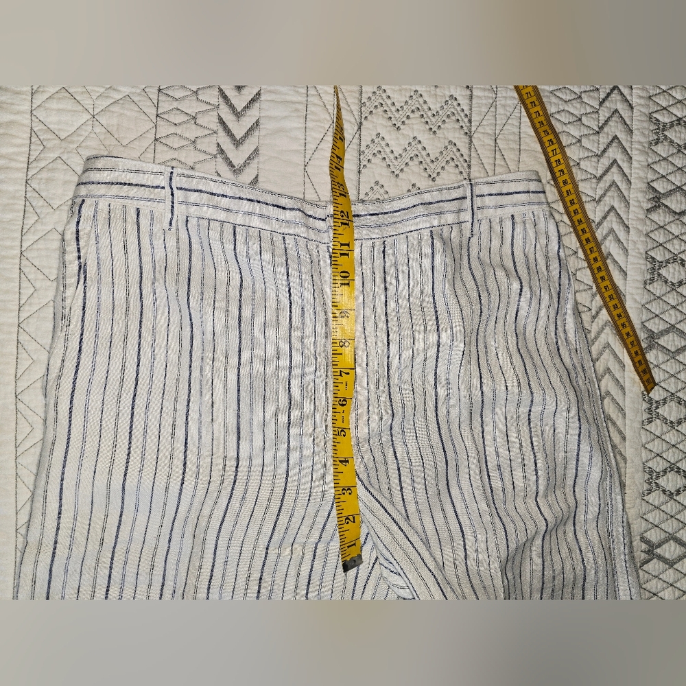 NWT Madewell The Zoe Striped Wide-Leg 100% Linen Pants Sz 6 - Picture 5 of 11